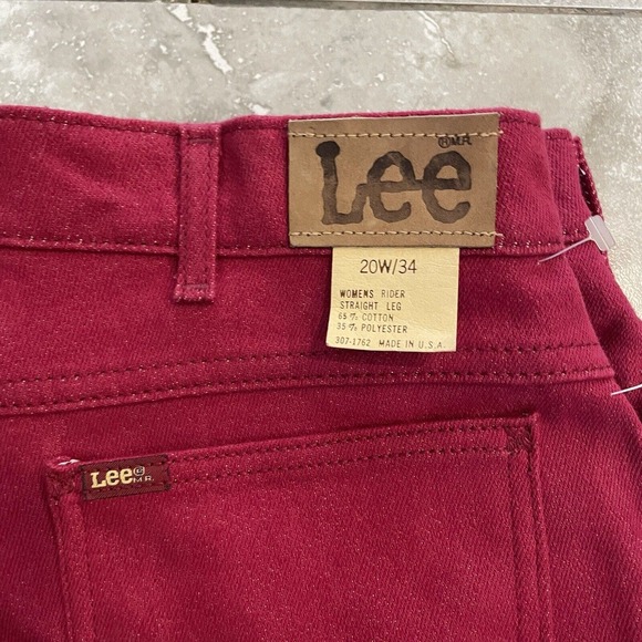 Riders by Lee Vintage Jean High Waist Straight Leg Relaxed Women’s 32x34 Red NOS - Picture 3 of 7
